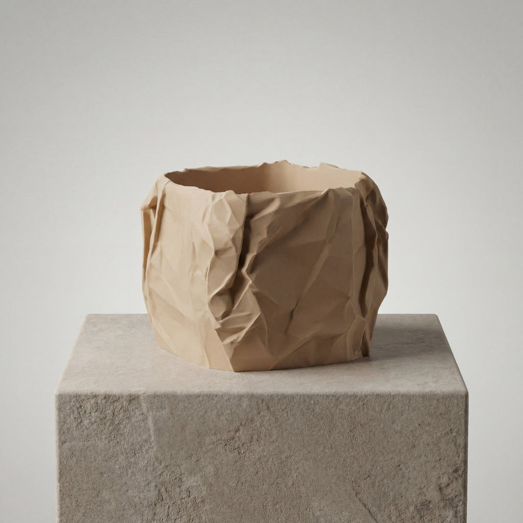 Crumple Sculptural Planter & Pen Holder
