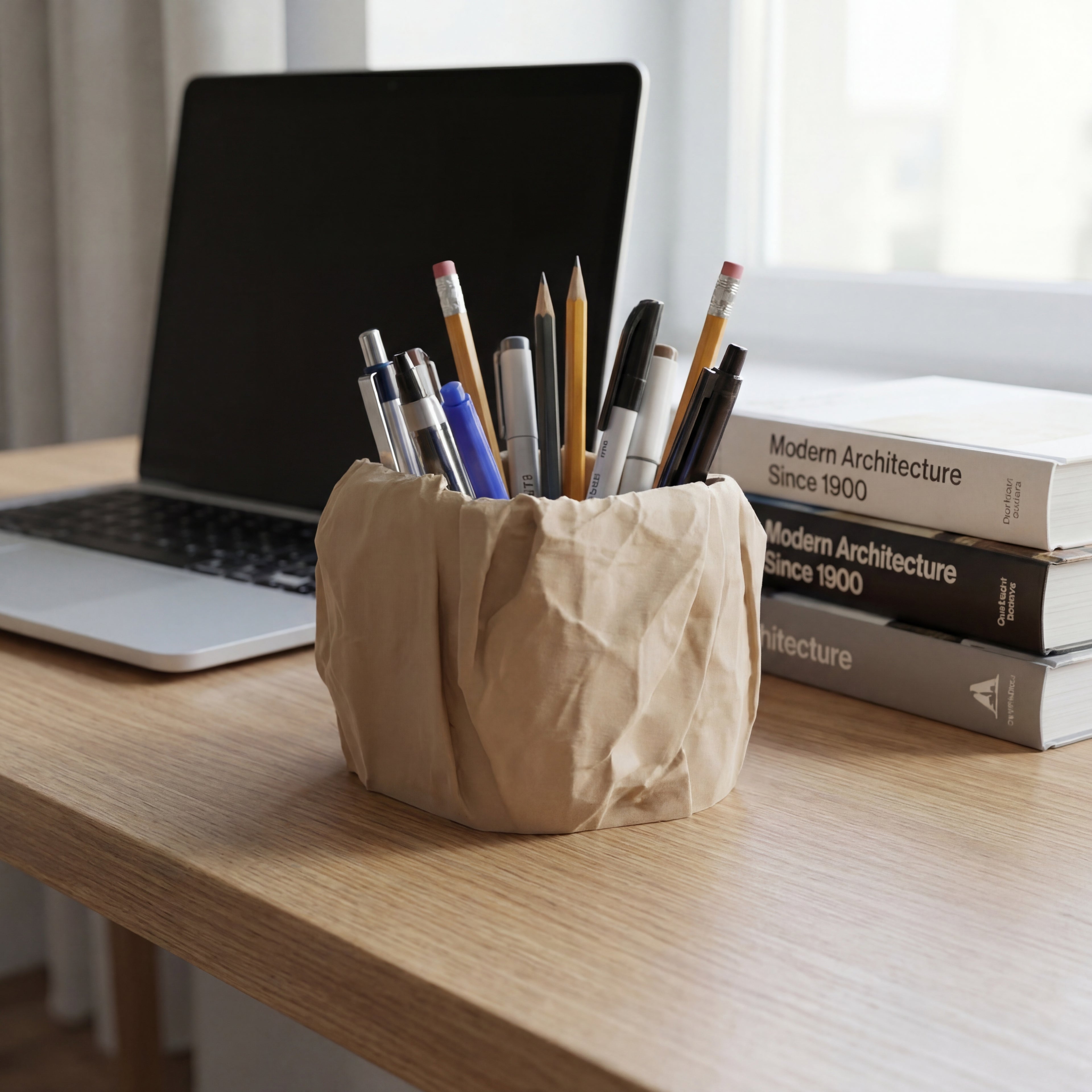Crumple Sculptural Planter & Pen Holder
