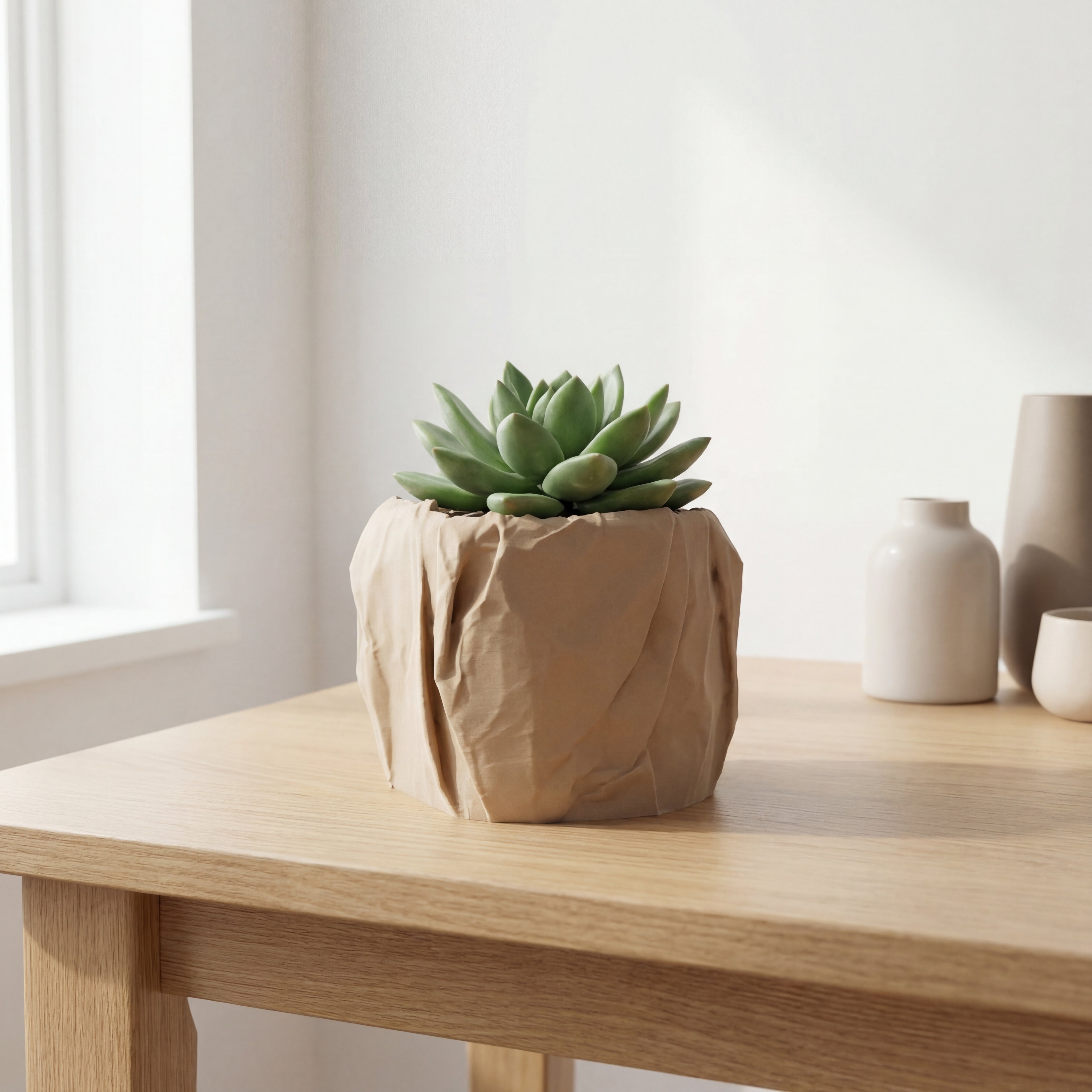 Crumple Sculptural Planter & Pen Holder