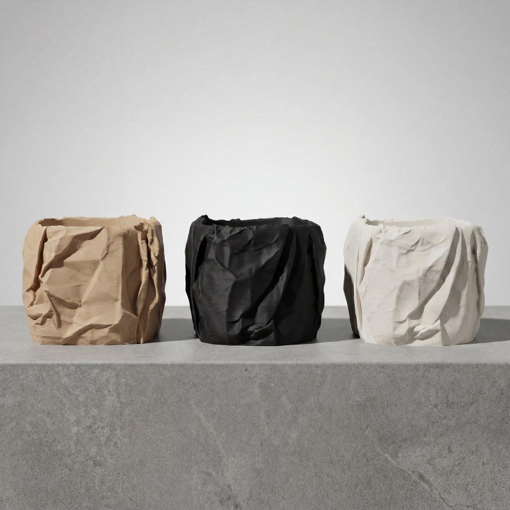 Crumple Sculptural Planter & Pen Holder
