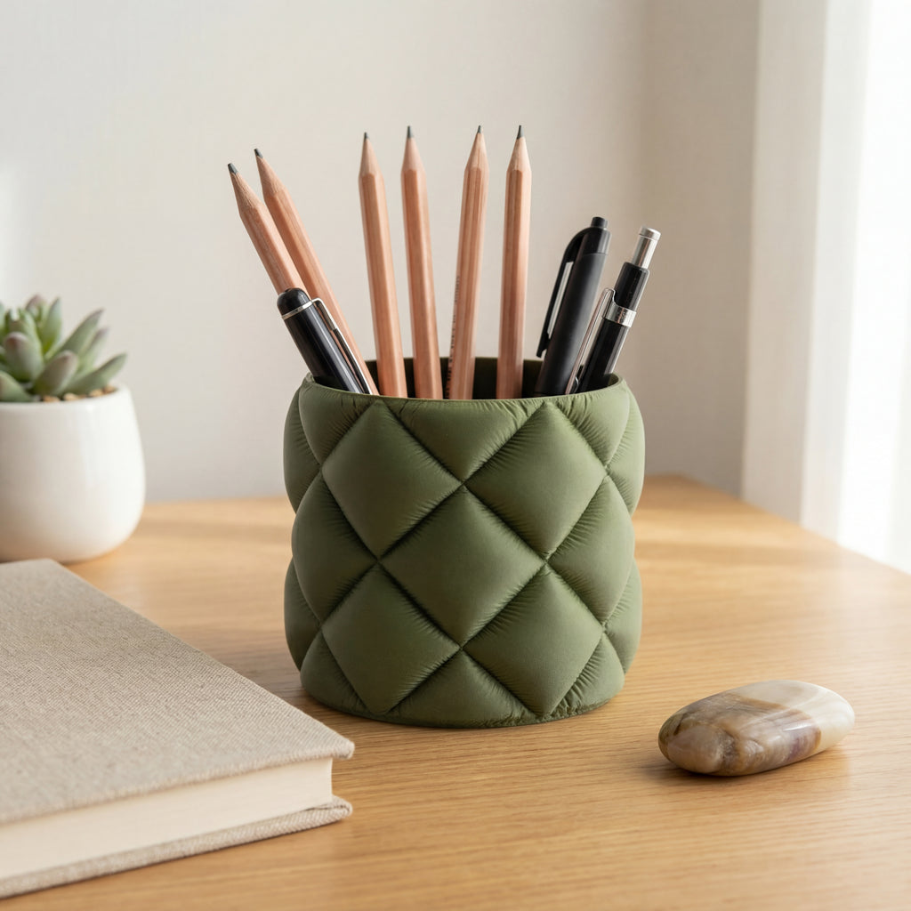 Quilt Sculptural Planter & Pen Holder