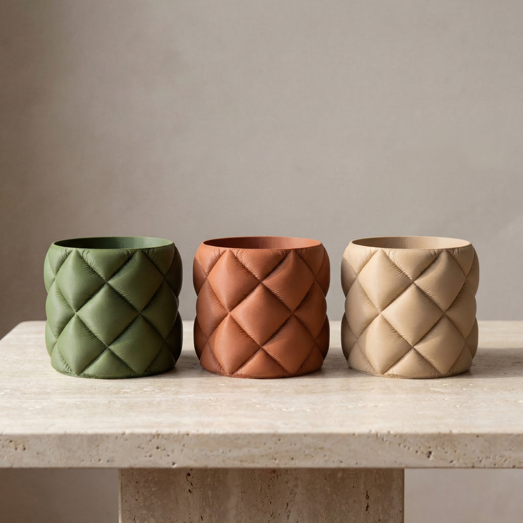 Quilt Sculptural Planter & Pen Holder