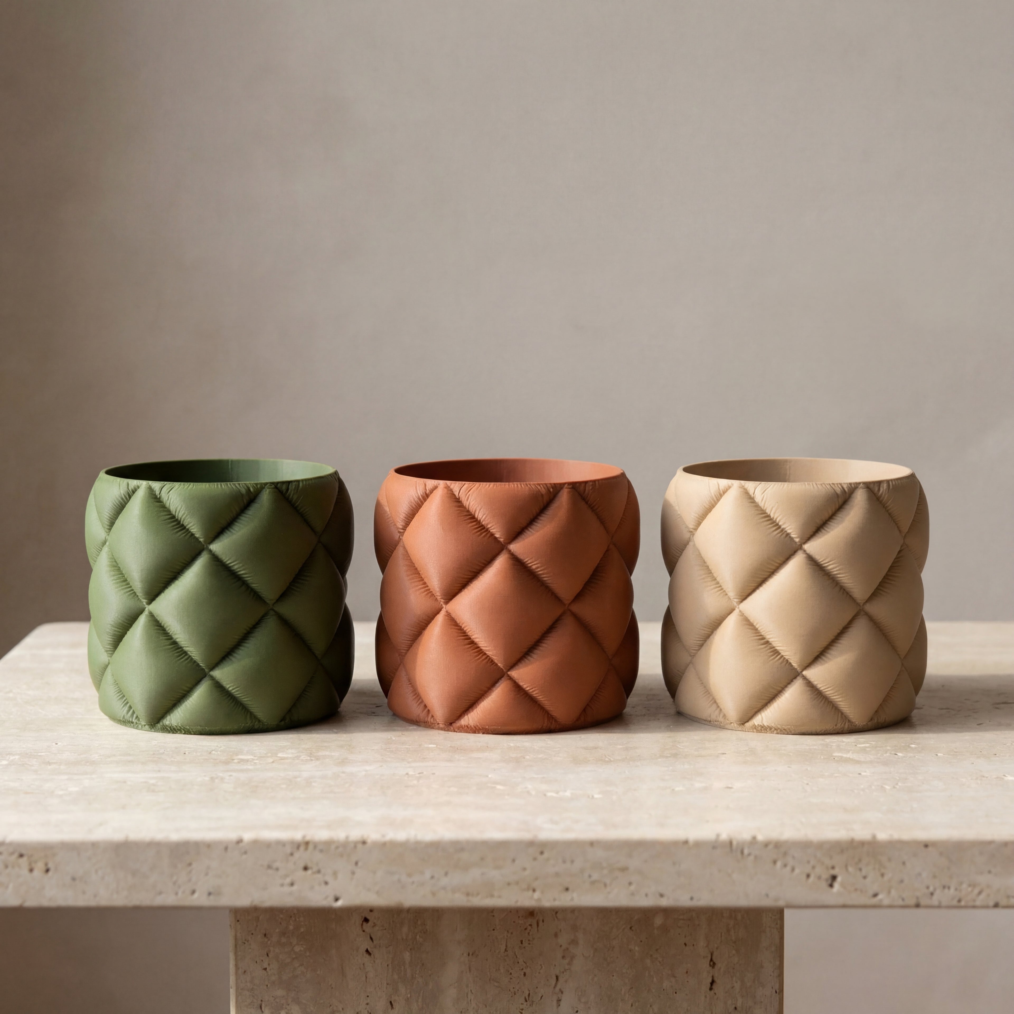 Quilt Sculptural Planter & Pen Holder