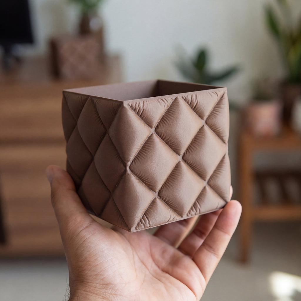 Quilt Sculptural Planter & Pen Holder