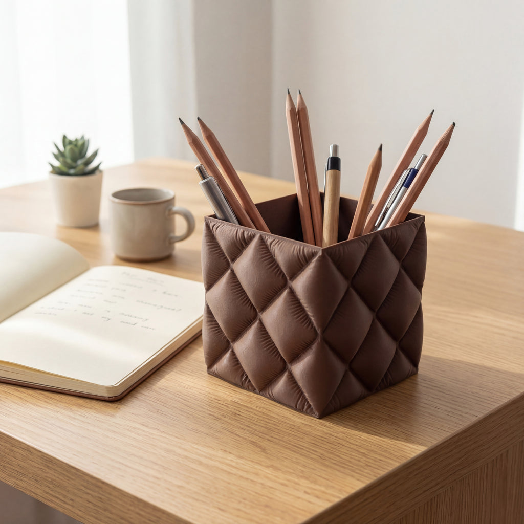 Quilt Sculptural Planter & Pen Holder