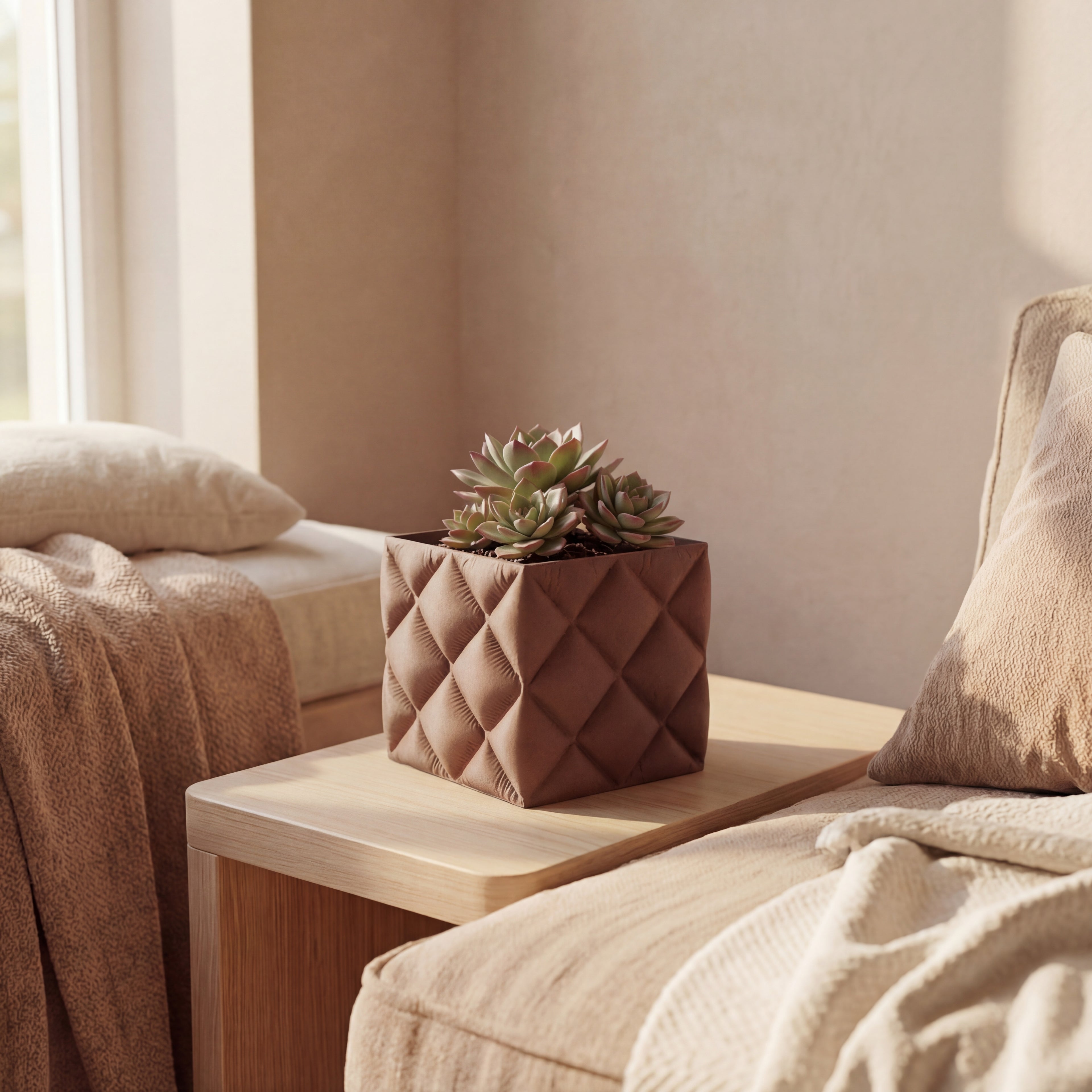 Quilt Sculptural Planter & Pen Holder