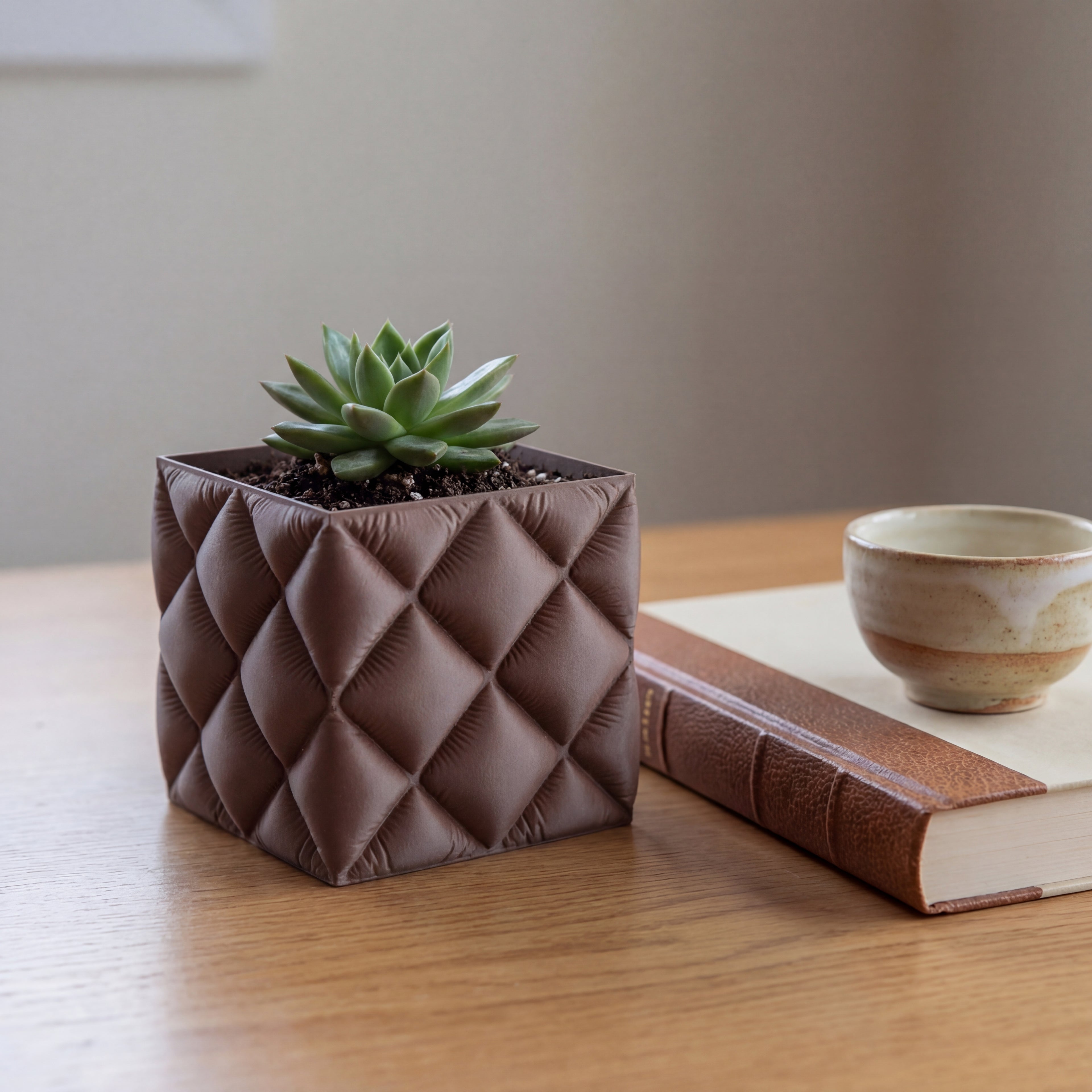 Quilt Sculptural Planter & Pen Holder