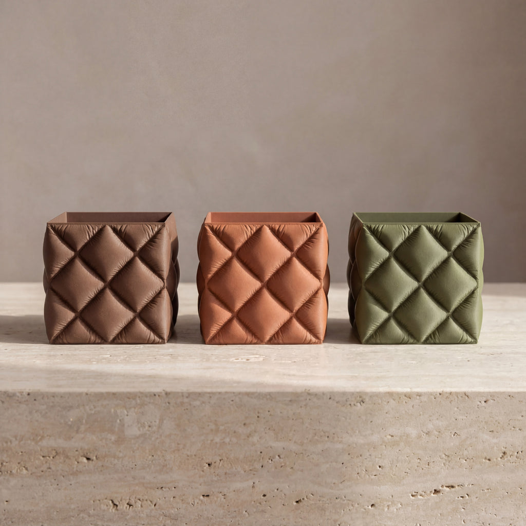 Quilt Sculptural Planter & Pen Holder