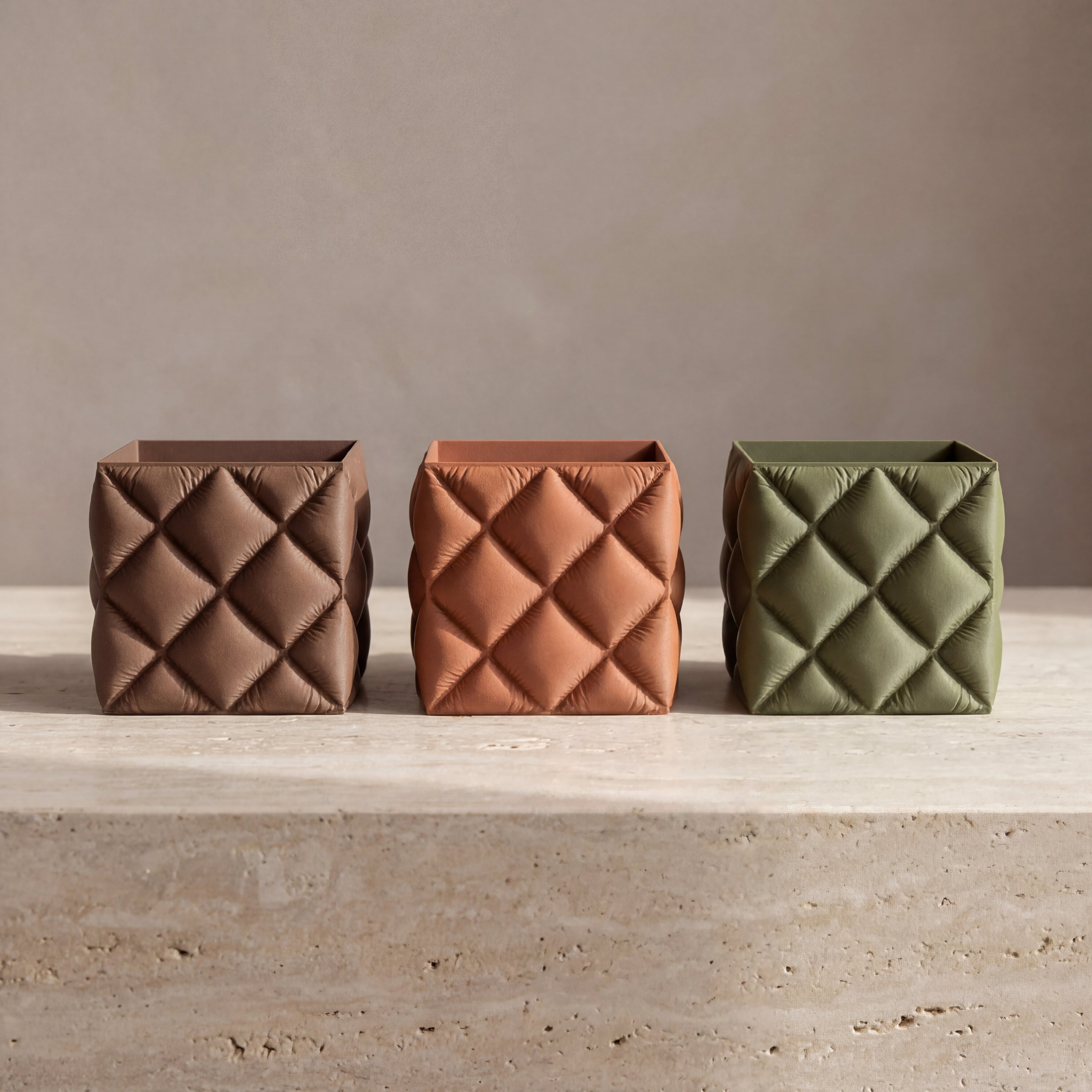 Quilt Sculptural Planter & Pen Holder